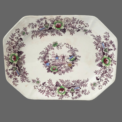 Antique Ironstone Transferware Platter TYROL 15 3/4" John Wedgwood England