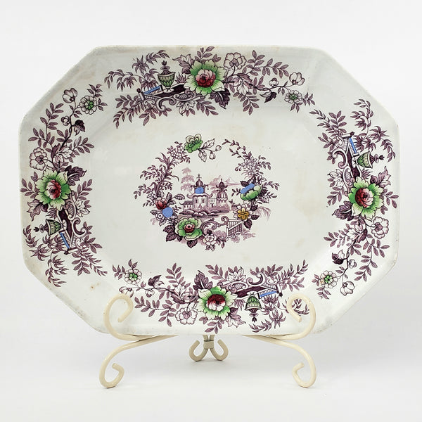 Antique Ironstone Transferware Platter TYROL 15 3/4" John Wedgwood England