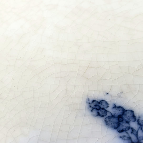 Large Antique Oval Flow Blue Serving Platter 17 ¾” ROYAL Pattern New Wharf Pottery England