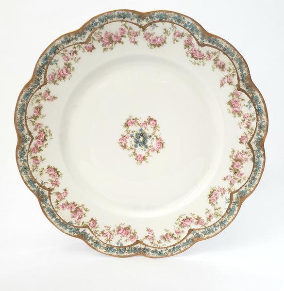 Three Piece Antique Porcelain Dinnerware Plates Haviland & Co Limoges France