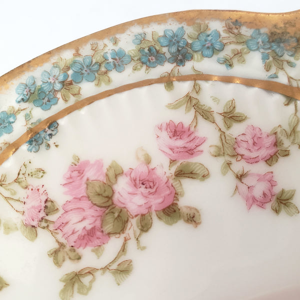 Three Piece Antique Porcelain Dinnerware Plates Haviland & Co Limoges France