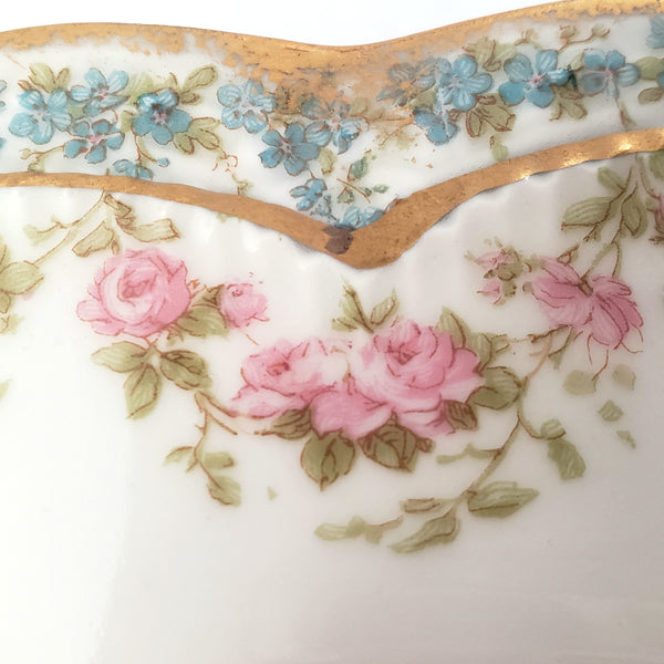 Three Piece Antique Porcelain Dinnerware Plates Haviland & Co Limoges France