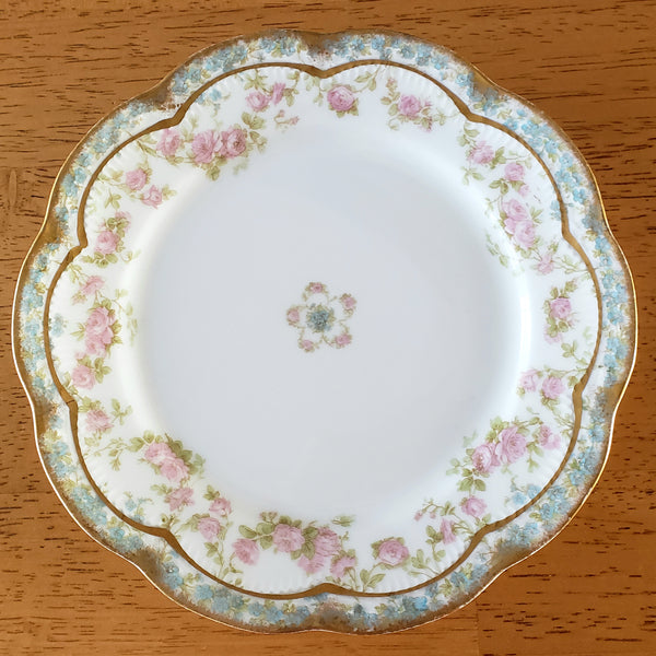 Three Piece Antique Porcelain Dinnerware Plates Haviland & Co Limoges France