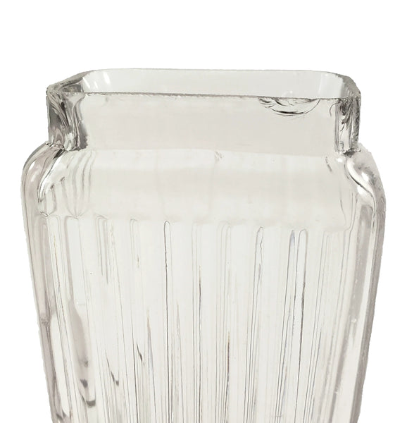 Antique Glass Spice Storage Jar Rectangular Mission Blank Label Circa 1912