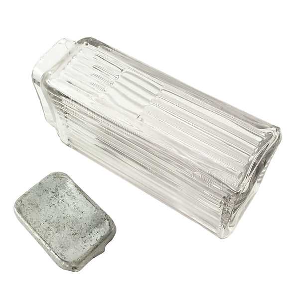 Antique Glass Spice Storage Jar Rectangular Mission Blank Label Circa 1912