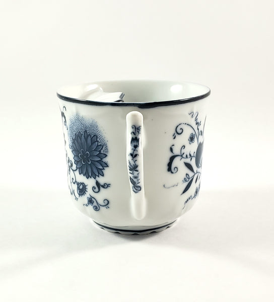 Vintage Blue Onion Porcelain Mustache Cup Arnart