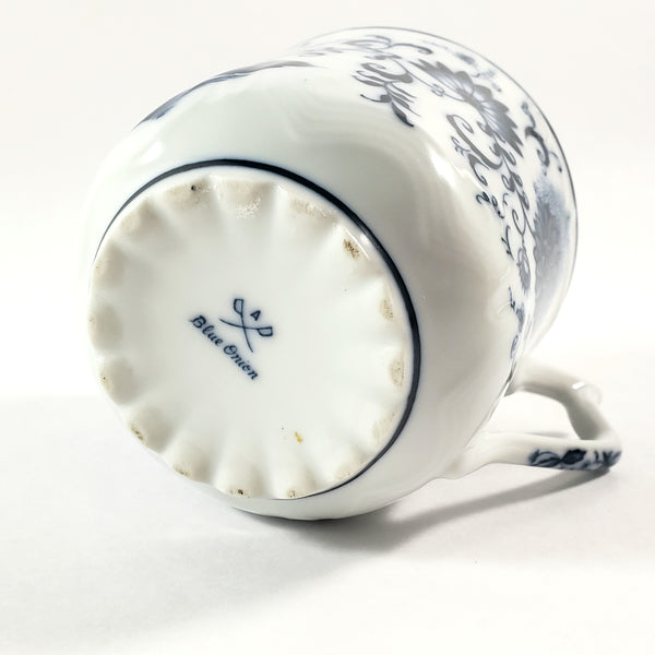 Vintage Blue Onion Porcelain Mustache Cup Arnart