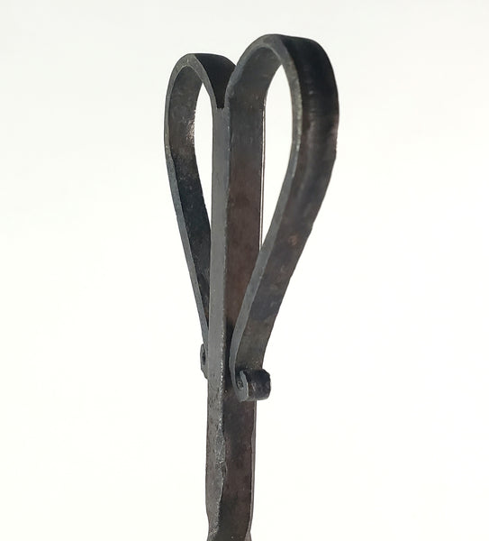 Vintage Forged Wrought Iron Flesh Fork "Heart Handle" Twisted 2 Pronged