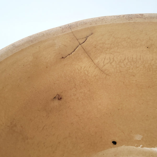 Vintage American Yellow ware Mixing Nesting Bowl Set of 5 Pink & Blue Bands