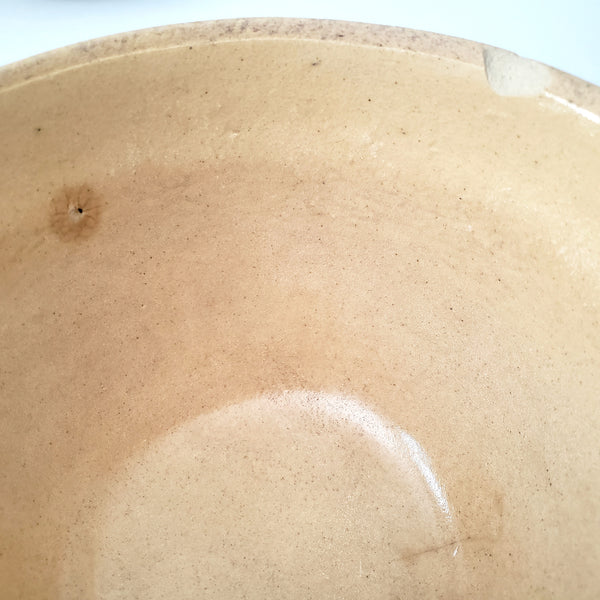 Vintage American Yellow ware Mixing Nesting Bowl Set of 5 Pink & Blue Bands