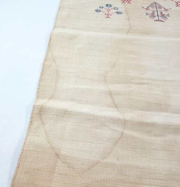 19th Century Pennsylvania German Embroidered Show Towel 48" Initialed H R Dated 1833