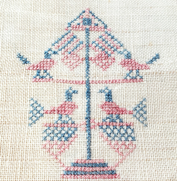 19th Century Pennsylvania German Embroidered Show Towel 48" Initialed H R Dated 1833
