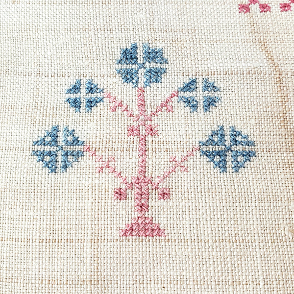 19th Century Pennsylvania German Embroidered Show Towel 48" Initialed H R Dated 1833