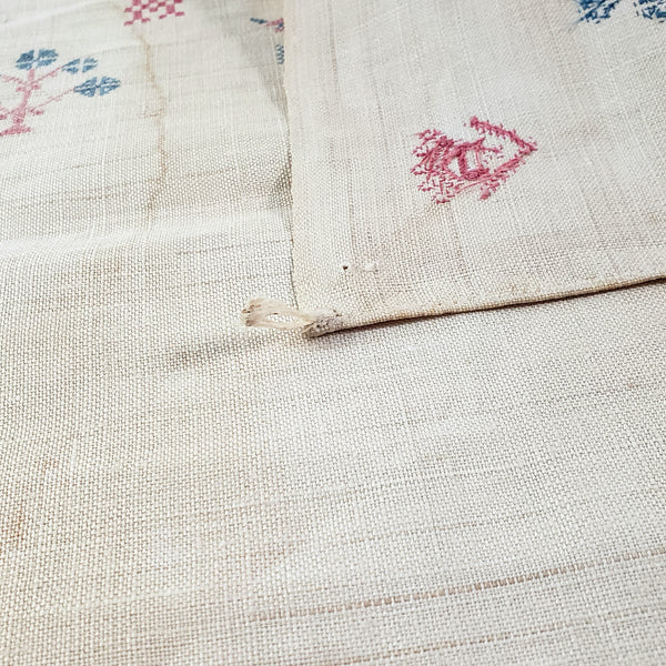 19th Century Pennsylvania German Embroidered Show Towel 48" Initialed H R Dated 1833