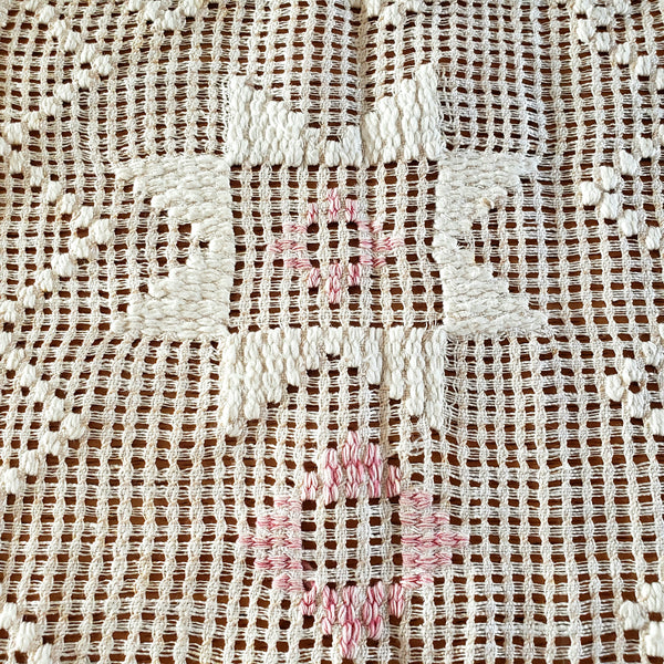 19th Century Pennsylvania German Embroidered Show Towel 48" Initialed H R Dated 1833