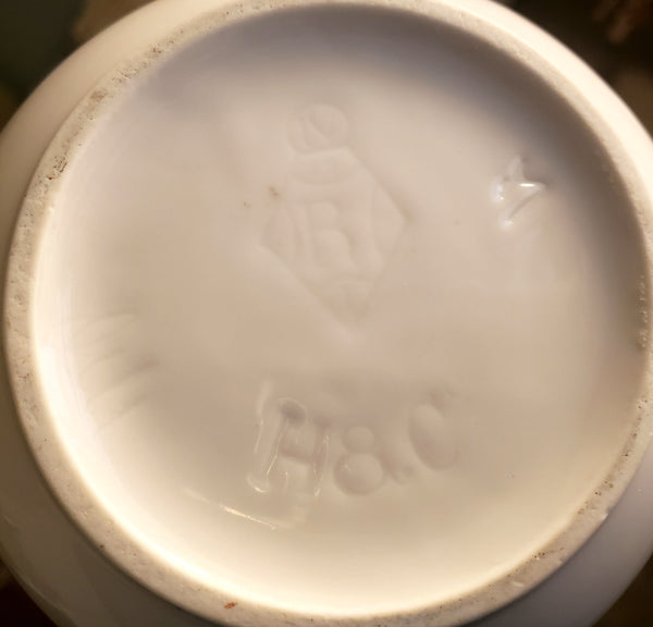 Antique Porcelain Teapot & Sugar Bowl Set Gold Metallic Trim 19th Century