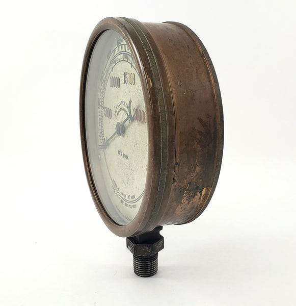 Vintage Fred S. Carver 16,000 PSI Hydraulic Pressure Gauge New York