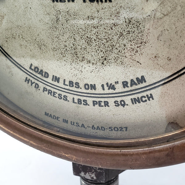 Vintage Fred S. Carver 16,000 PSI Hydraulic Pressure Gauge New York