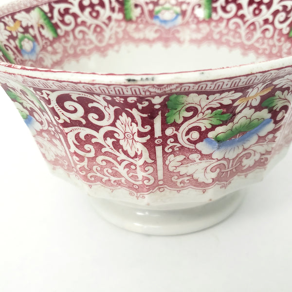 Antique Polychrome Transferware Rice Bowl Zamara by Francis Morley & Co. England