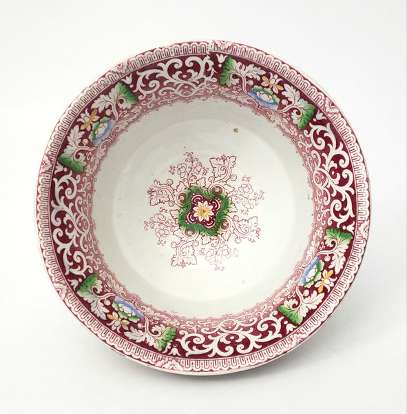 Antique Polychrome Transferware Rice Bowl Zamara by Francis Morley & Co. England