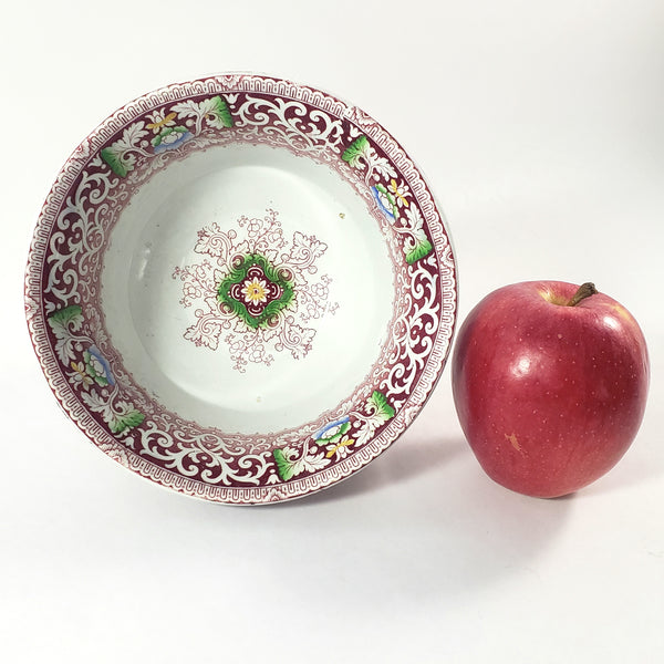 Antique Polychrome Transferware Rice Bowl Zamara by Francis Morley & Co. England