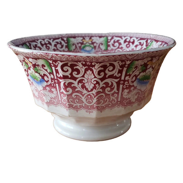 Antique Polychrome Transferware Rice Bowl Zamara by Francis Morley & Co. England