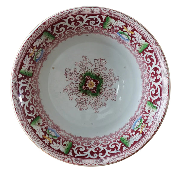 Antique Polychrome Transferware Rice Bowl Zamara by Francis Morley & Co. England
