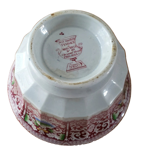 Antique Polychrome Transferware Rice Bowl Zamara by Francis Morley & Co. England