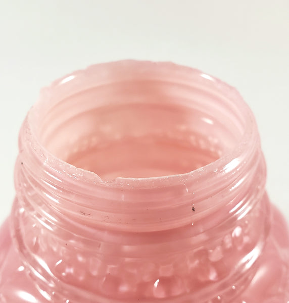 Antique Pink Glass Sugar Shaker Diamond Quilted Phlox Pattern Tin Lid by Northwood