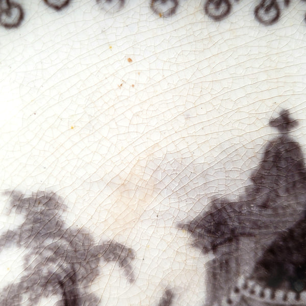 Antique Black Mulberry Ironstone Transferware Platter COREA 10 ½” J. Clementson England