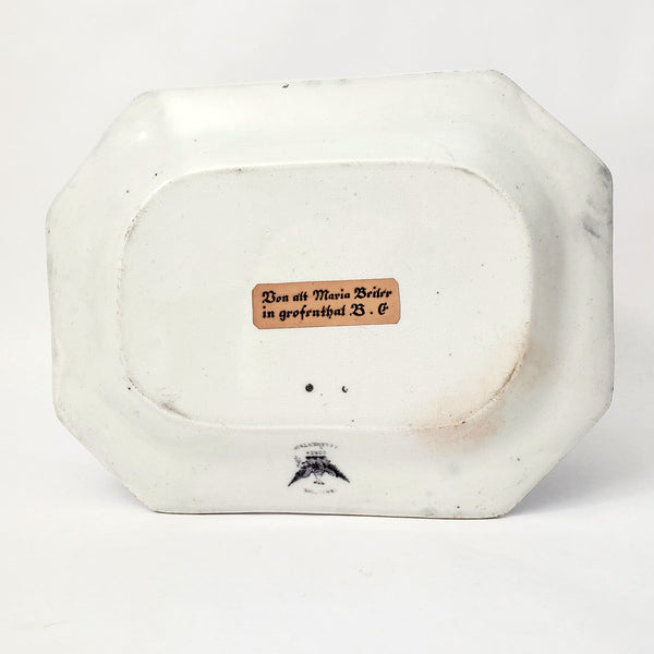 Antique Black Mulberry Ironstone Transferware Platter COREA 10 ½” J. Clementson England