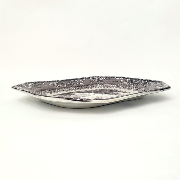Antique Black Mulberry Ironstone Transferware Platter COREA 10 ½” J. Clementson England