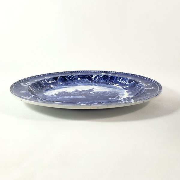 Wedgwood Historical Cobalt Blue Transfer 9" Plate Washington Crossing the Delaware Etruria