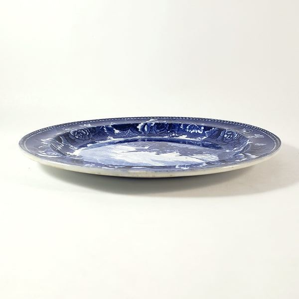 Wedgwood Historical Cobalt Blue Transfer 9" Plate Washington Crossing the Delaware Etruria