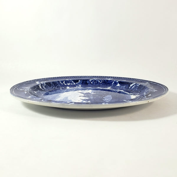 Wedgwood Historical Cobalt Blue Transfer 9" Plate Washington Crossing the Delaware Etruria
