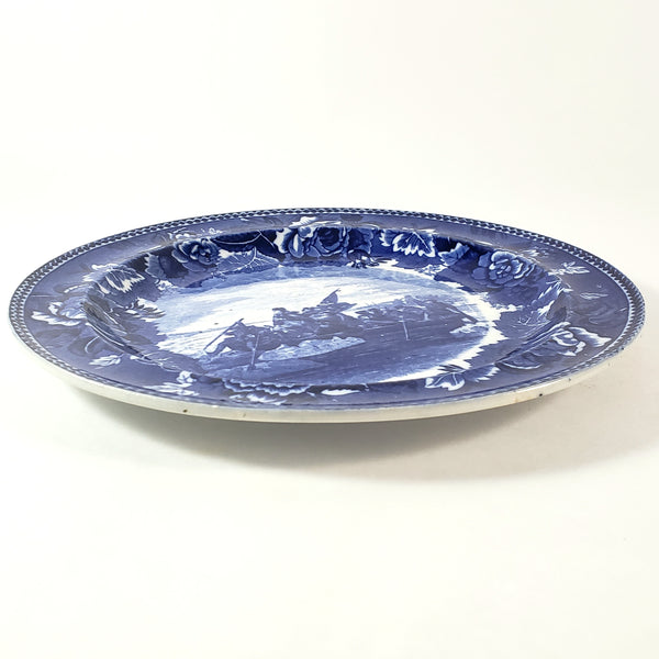 Wedgwood Historical Cobalt Blue Transfer 9" Plate Washington Crossing the Delaware Etruria