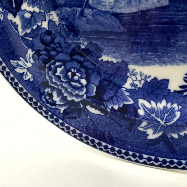 Wedgwood Historical Cobalt Blue Transfer 9" Plate Washington Crossing the Delaware Etruria