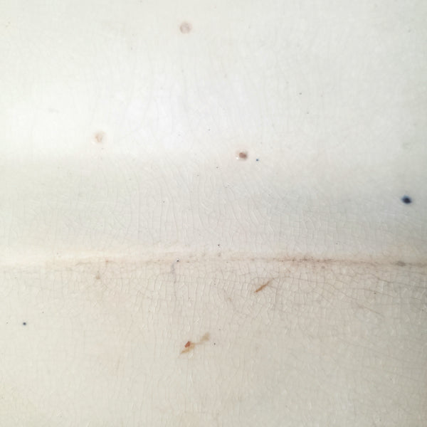 Antique Stick Spatter Octagonal Platter 13 3/8" Purple & Green Leaves