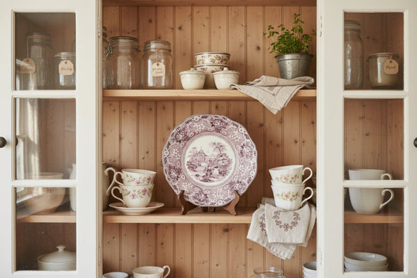 Antique Purple Transferware Dinner Plate Chinese Pastime 10 1/4"