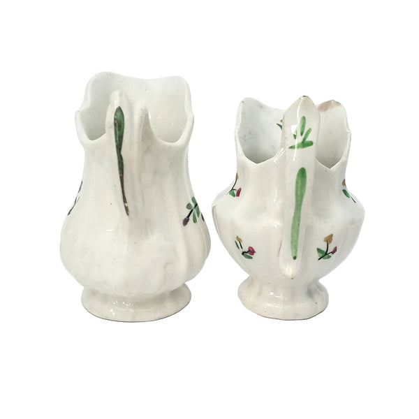Antique Victorian Childs Play Miniature Pitchers 3 1/4" Set of 2