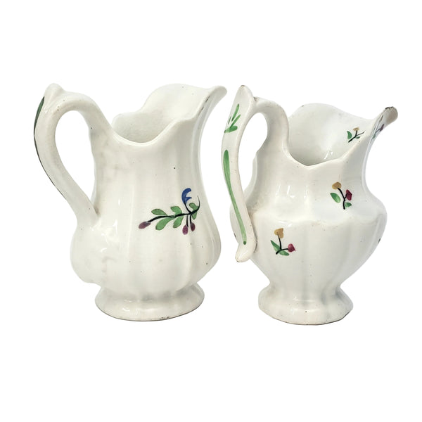 Antique Victorian Childs Play Miniature Pitchers 3 1/4" Set of 2