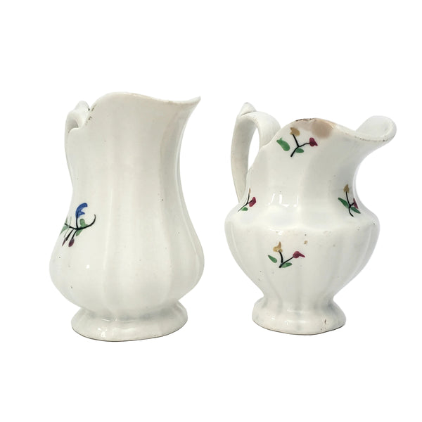 Antique Victorian Childs Play Miniature Pitchers 3 1/4" Set of 2
