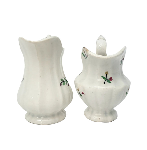 Antique Victorian Childs Play Miniature Pitchers 3 1/4" Set of 2