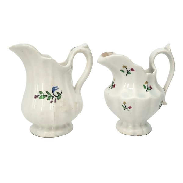 Antique Victorian Childs Play Miniature Pitchers 3 1/4" Set of 2