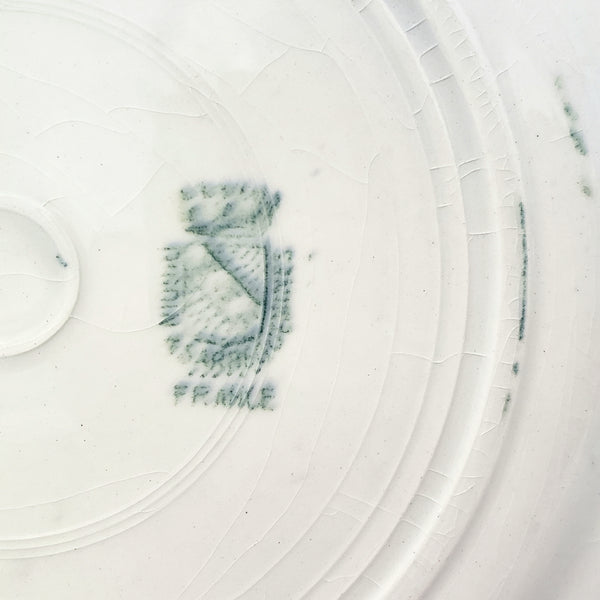 Historical French Black & Green Transferware 7 1/2" Plate by Digoin & Sarreguemines