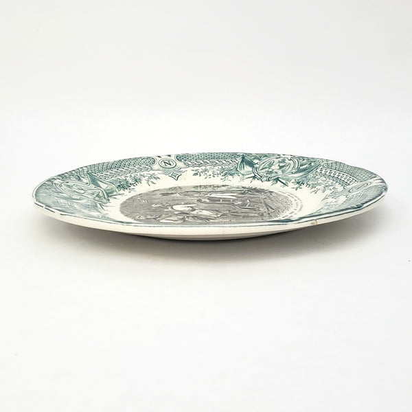 Historical French Black & Green Transferware 7 1/2" Plate by Digoin & Sarreguemines