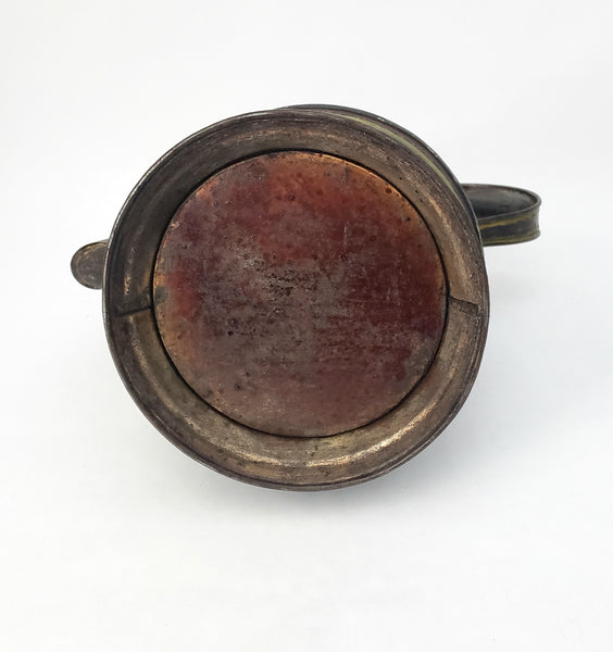 Antique American Tin Toleware Decorated Coffee Pot Gooseneck Spout