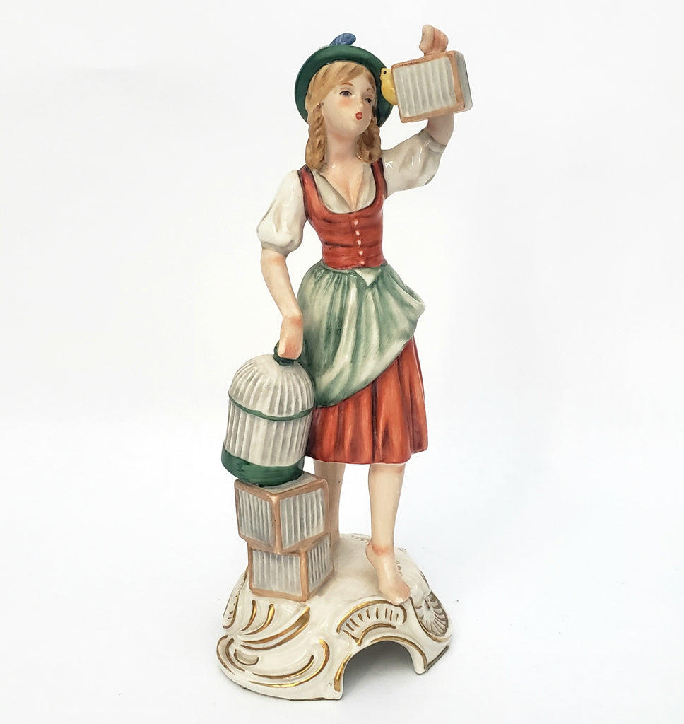 Gerhard Bachmann Figurine by Goebel Girl with Birdcages 1970s