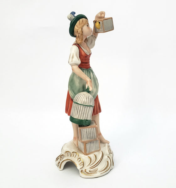 Gerhard Bachmann Figurine by Goebel Girl with Birdcages 1970s