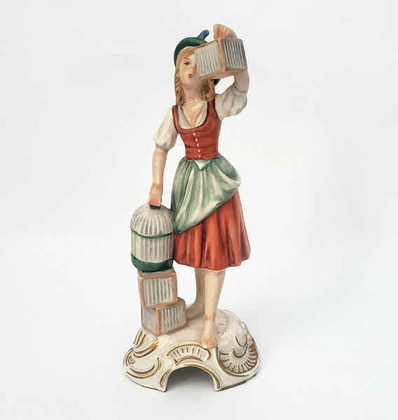 Gerhard Bachmann Figurine by Goebel Girl with Birdcages 1970s